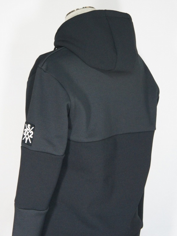 SY32 by SWEET YEARS��TWO FACE KNIT HOODIE��BLACK