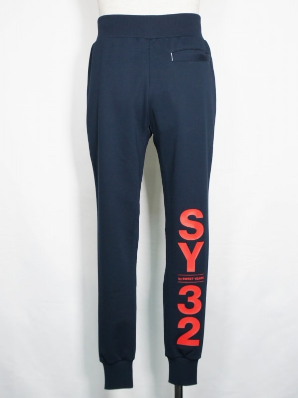 SY32 by SWEET YEARS��SHIELD LOGO SWEAT PANTS��NAVY