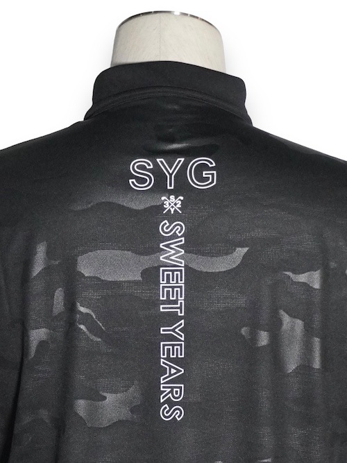 �ݥ������ CAMO EMBOSS COLLAR SHIRTS BLACK SY32 by SWEET YEARS GOLF �����磻�����ƥ��ȥ��Х����������ȥ��䡼�������