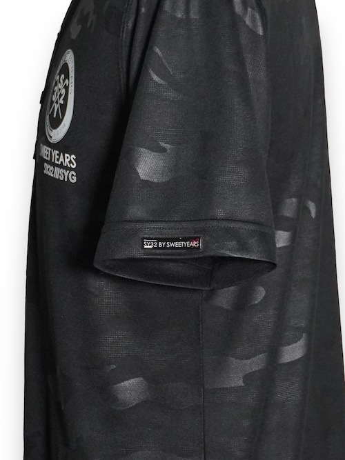�ݥ������ CAMO EMBOSS COLLAR SHIRTS BLACK SY32 by SWEET YEARS GOLF �����磻�����ƥ��ȥ��Х����������ȥ��䡼�������
