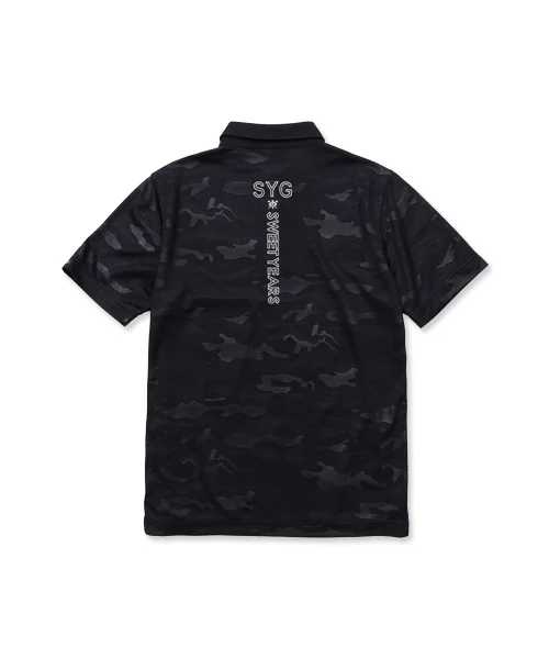 �ݥ������ CAMO EMBOSS COLLAR SHIRTS BLACK SY32 by SWEET YEARS GOLF �����磻�����ƥ��ȥ��Х����������ȥ��䡼�������