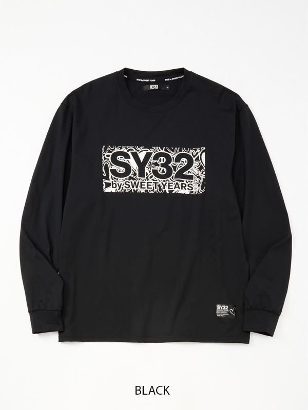 HEART PATTERN BOX LOGO L/S TEE BLACK SY32 by SWEET YEARS �����磻�����ƥ��ȥ��Х����������ȥ��䡼��