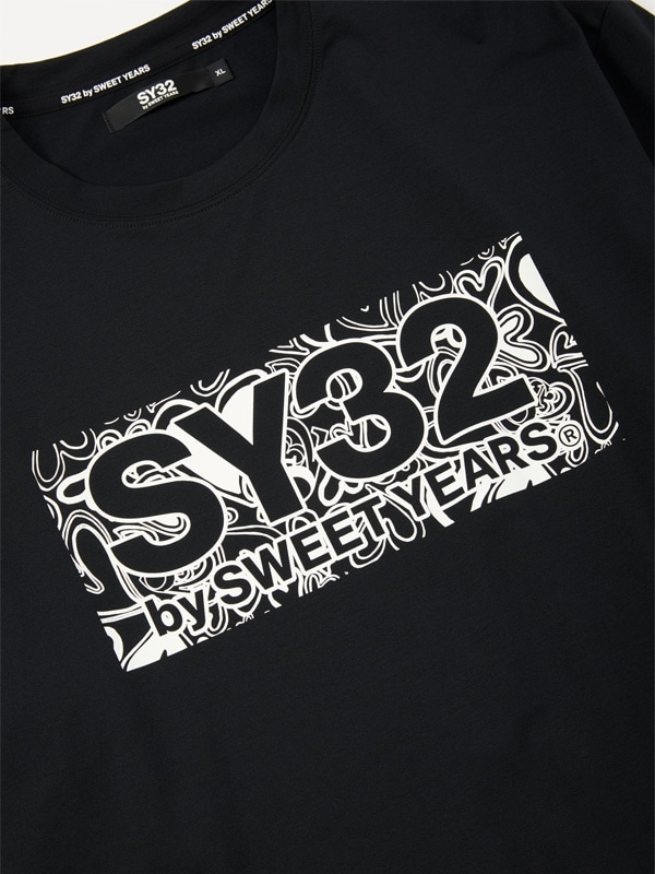 HEART PATTERN BOX LOGO L/S TEE BLACK SY32 by SWEET YEARS �����磻�����ƥ��ȥ��Х����������ȥ��䡼��