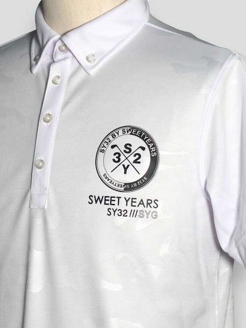 �ݥ������ CAMO EMBOSS COLLAR SHIRTS WHITE SY32 by SWEET YEARS GOLF �����磻�����ƥ��ȥ��Х����������ȥ��䡼�������