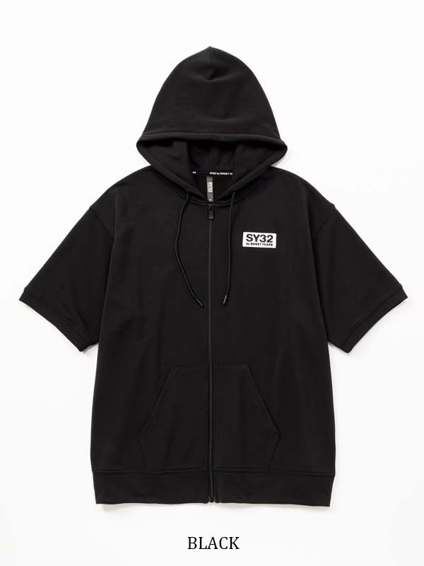 Ⱦµ�ա��ǥ��� BASIC BOX LOGO S/S ZIP HOODIE BLACK SY32 by SWEET YEARS �����磻�����ƥ��ȥ��Х����������ȥ��䡼��
