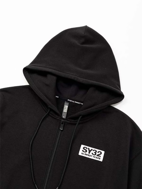 Ⱦµ�ա��ǥ��� BASIC BOX LOGO S/S ZIP HOODIE BLACK SY32 by SWEET YEARS �����磻�����ƥ��ȥ��Х����������ȥ��䡼��