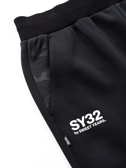 ���祬���ѥ�� DOUBLE KNIT EMBOSS CAMO SHIELD LOGO PANTS BLACK��WHITE SY32 by SWEET YEARS �����磻�����ƥ����ȥ��Х����������ȥ��䡼��