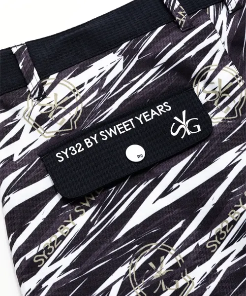 硼ȥѥ DRY STRETCH CHIDORI GRAPHIC SHORTS BLACK SY32 by SWEET YEARS GOLF 磻ƥȥХȥ䡼