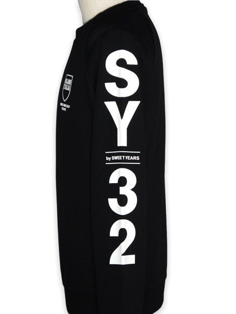 SY32 by SWEET YEARS「SHIELD LOGO P/O CREW」BLACK | トップス