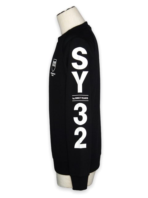 SY32 by SWEET YEARS��SHIELD LOGO P/O CREW��BLACK