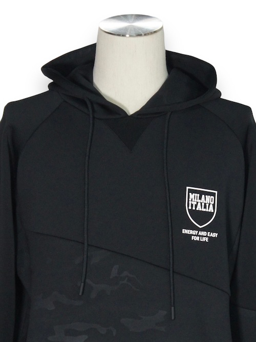 PO�ա��ǥ��� DOUBLE KNIT EMBOSS CAMO SHIELD LOGOP/O HOODIE BLACK��WHITE SY32 by SWEET YEARS �����磻�����ƥ��ȥ��Х����������ȥ��䡼��