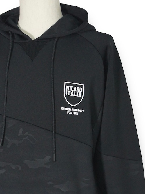 PO�ա��ǥ��� DOUBLE KNIT EMBOSS CAMO SHIELD LOGOP/O HOODIE BLACK��WHITE SY32 by SWEET YEARS �����磻�����ƥ��ȥ��Х����������ȥ��䡼��