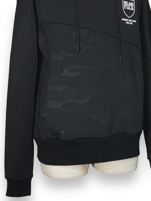 PO�ա��ǥ��� DOUBLE KNIT EMBOSS CAMO SHIELD LOGOP/O HOODIE BLACK��WHITE SY32 by SWEET YEARS �����磻�����ƥ��ȥ��Х����������ȥ��䡼��