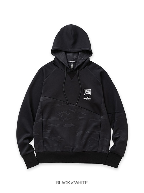 PO�ա��ǥ��� DOUBLE KNIT EMBOSS CAMO SHIELD LOGOP/O HOODIE BLACK��WHITE SY32 by SWEET YEARS �����磻�����ƥ��ȥ��Х����������ȥ��䡼��