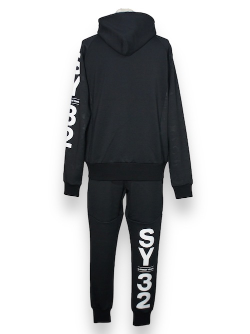 ZIP�ա��ǥ��� DOUBLE KNIT EMBOSS CAMO SHIELD LOGO ZIP HOODIE BLACK��WHITE SY32 by SWEET YEARS �����磻�����ƥ��ȥ��Х����������ȥ��䡼��