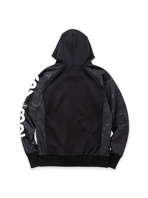 ZIP�ա��ǥ��� DOUBLE KNIT EMBOSS CAMO SHIELD LOGO ZIP HOODIE BLACK��WHITE SY32 by SWEET YEARS �����磻�����ƥ��ȥ��Х����������ȥ��䡼��