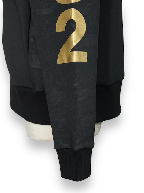 ZIP�ա��ǥ��� DOUBLE KNIT EMBOSS CAMO SHIELD LOGO ZIP HOODIE BLACK��GOLD SY32 by SWEET YEARS �����磻�����ƥ��ȥ��Х����������ȥ��䡼��
