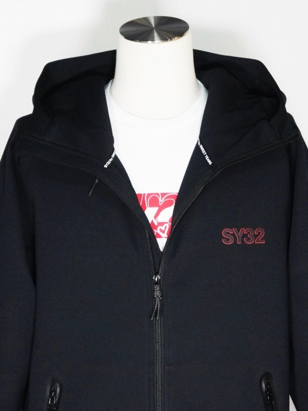SY32 by SWEET YEARS��DOUBLE KNIT EMBOSS HOODIE-10807��BLACK ���:19,800��