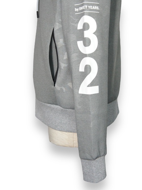 ZIP�ա��ǥ��� DOUBLE KNIT EMBOSS CAMO SHIELD LOGO ZIP HOODIE GRAY SY32 by SWEET YEARS �����磻�����ƥ��ȥ��Х����������ȥ��䡼��