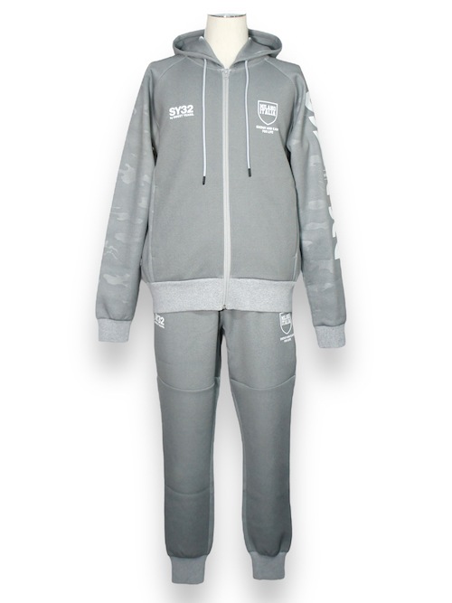 ZIP�ա��ǥ��� DOUBLE KNIT EMBOSS CAMO SHIELD LOGO ZIP HOODIE GRAY SY32 by SWEET YEARS �����磻�����ƥ��ȥ��Х����������ȥ��䡼��
