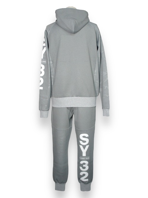 ZIP�ա��ǥ��� DOUBLE KNIT EMBOSS CAMO SHIELD LOGO ZIP HOODIE GRAY SY32 by SWEET YEARS �����磻�����ƥ��ȥ��Х����������ȥ��䡼��