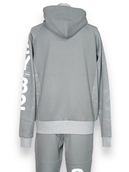 ZIP�ա��ǥ��� DOUBLE KNIT EMBOSS CAMO SHIELD LOGO ZIP HOODIE GRAY SY32 by SWEET YEARS �����磻�����ƥ��ȥ��Х����������ȥ��䡼��