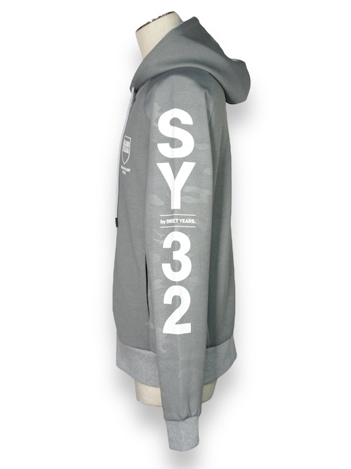 ZIP�ա��ǥ��� DOUBLE KNIT EMBOSS CAMO SHIELD LOGO ZIP HOODIE GRAY SY32 by SWEET YEARS �����磻�����ƥ��ȥ��Х����������ȥ��䡼��