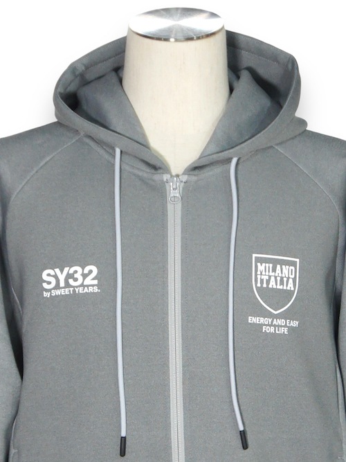 ZIP�ա��ǥ��� DOUBLE KNIT EMBOSS CAMO SHIELD LOGO ZIP HOODIE GRAY SY32 by SWEET YEARS �����磻�����ƥ��ȥ��Х����������ȥ��䡼��