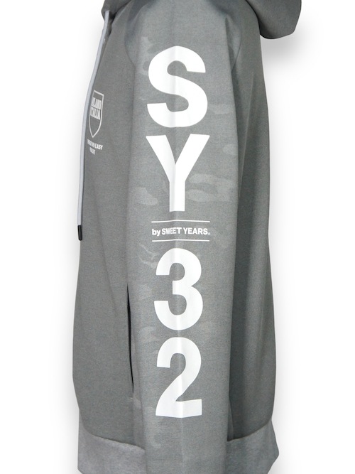 ZIP�ա��ǥ��� DOUBLE KNIT EMBOSS CAMO SHIELD LOGO ZIP HOODIE GRAY SY32 by SWEET YEARS �����磻�����ƥ��ȥ��Х����������ȥ��䡼��