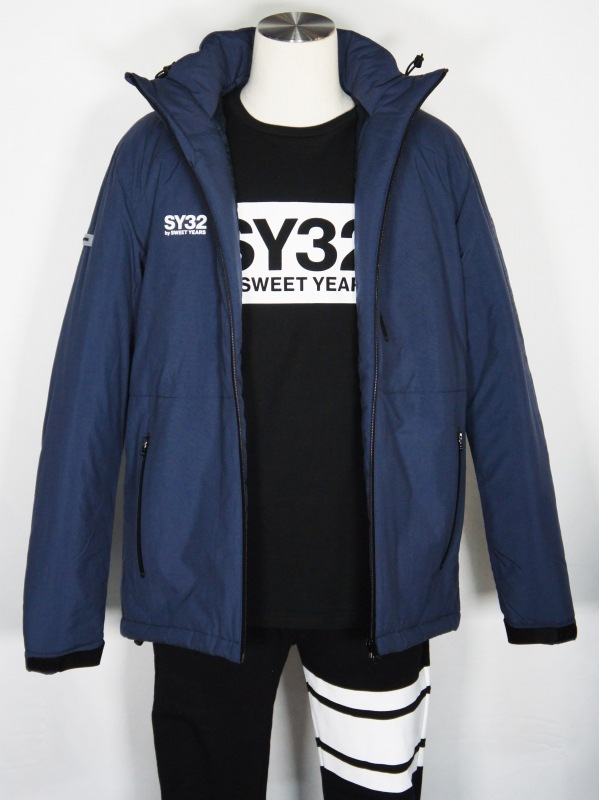 SY32 by SWEET YEARS��INSULATION EMBOSS HOODIE-10803��NAVY ���:37,400��