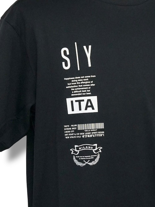 T MULTI LOGO GRAPHIC TEE BLACK SY32 by SWEET YEARS 磻ƥȥХȥ䡼
