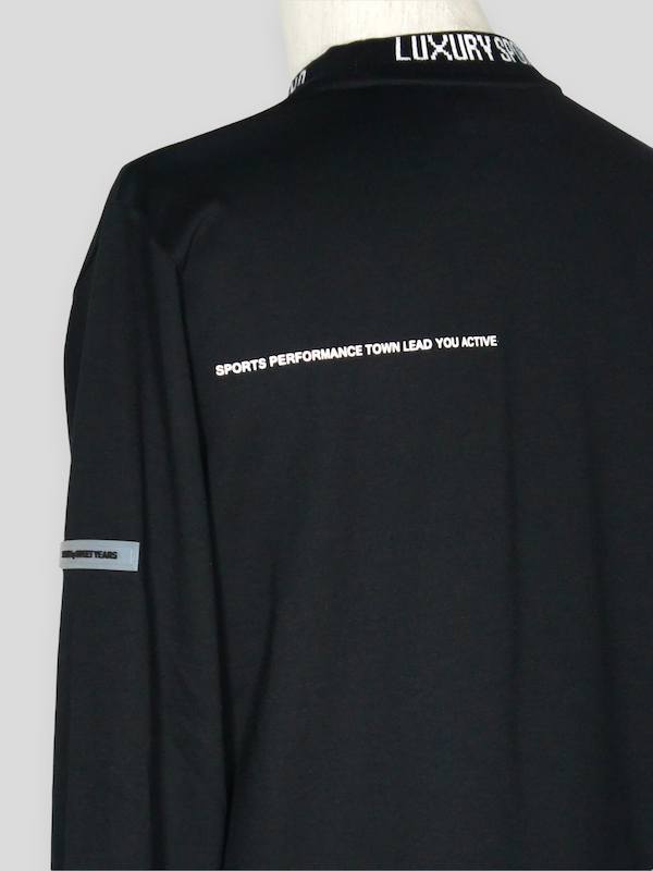 SY32 by SWEET YEARS��NECK DESIGNS L/S TEE��BLACK