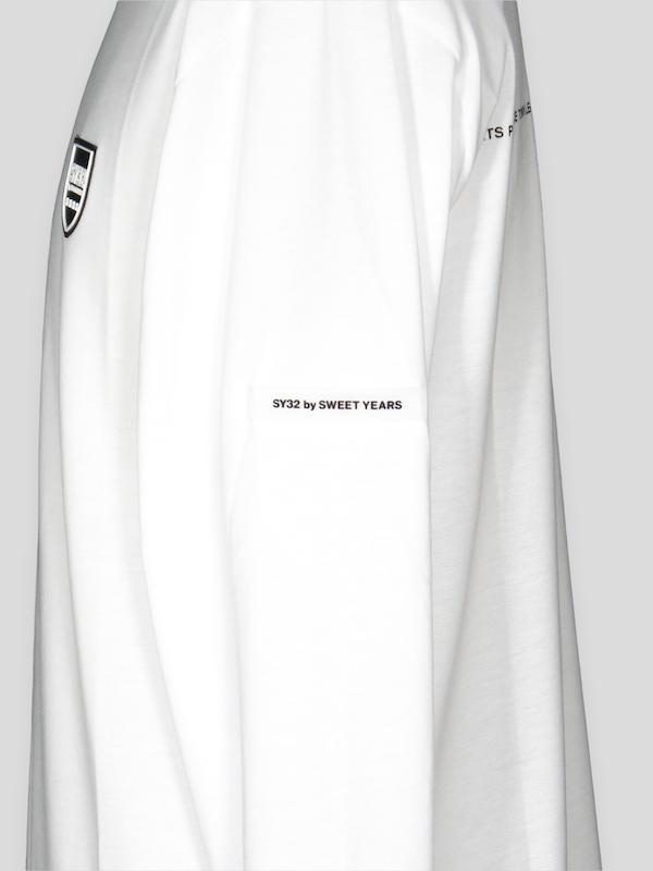 SY32 by SWEET YEARS��NECK DESIGNS L/S TEE��WHITE