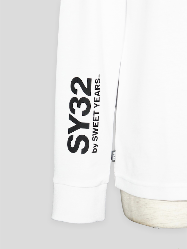 SY32 by SWEET YEARS��NECK DESIGNS L/S TEE��WHITE