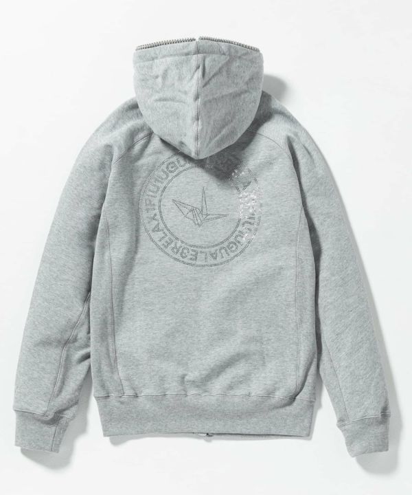 20%OFF ラインストーンサークルロゴスウェットパーカー グレー