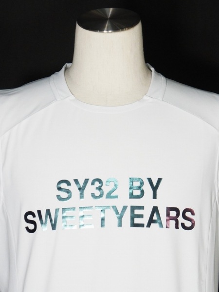 【SY32 SWEET YEARS】レディース ノースリーブ L ホワイト SY32 by SWEET YEARS「ACTIVE BACK MESH NO SLLEVE」WHITE