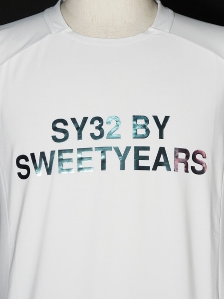 SY32 by SWEET YEARS「IRIDESCENT LOGO TANK TOP」WHITE