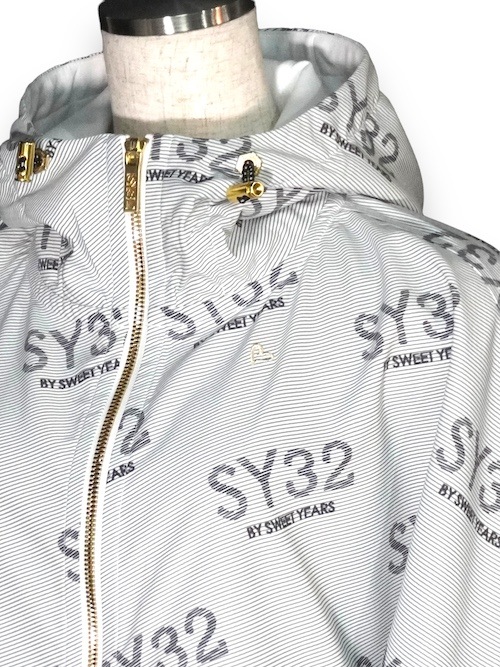 ��ǥ����� ����� ���硼�ȥ֥륾�� STRETCH GRAPHIC COMBI JACKET WOMEN'S WHITE SY32 by SWEET YEARS GOLF �����磻�����ƥ����ȥ��Х����������ȥ��䡼�� �����