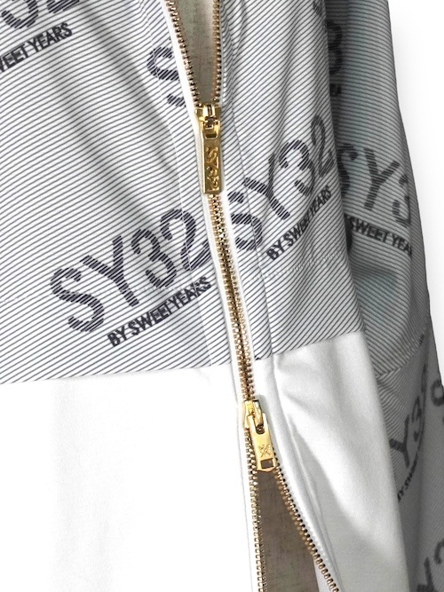 ��ǥ����� ����� ���硼�ȥ֥륾�� STRETCH GRAPHIC COMBI JACKET WOMEN'S WHITE SY32 by SWEET YEARS GOLF �����磻�����ƥ����ȥ��Х����������ȥ��䡼�� �����