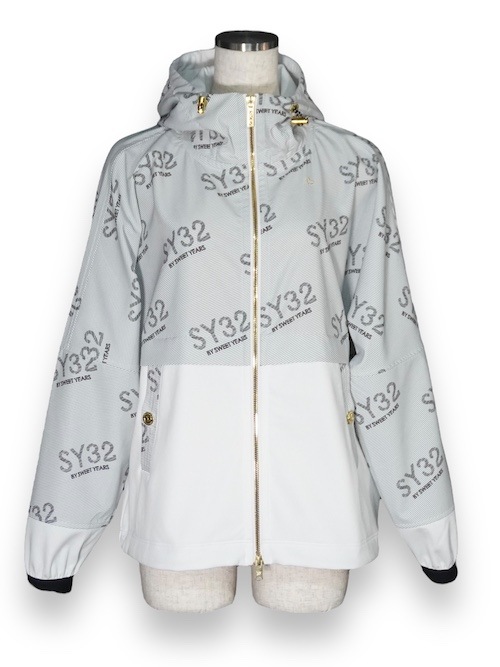 ��ǥ����� ����� ���硼�ȥ֥륾�� STRETCH GRAPHIC COMBI JACKET WOMEN'S WHITE SY32 by SWEET YEARS GOLF �����磻�����ƥ����ȥ��Х����������ȥ��䡼�� �����