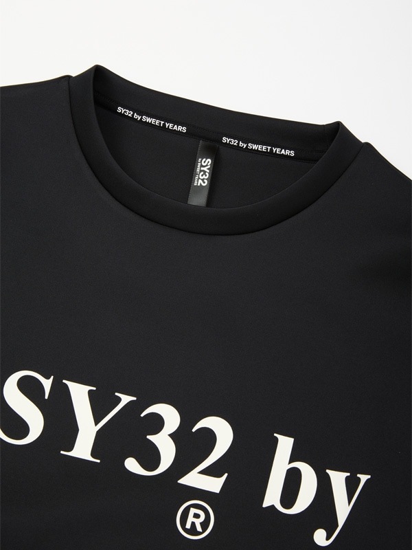 PO���롼 DOUBLEKNIT SEPARATE GRAPHIC CREW BLACK SY32 by SWEET YEARS �����磻�����ƥ����ȥ��Х����������ȥ��䡼��
