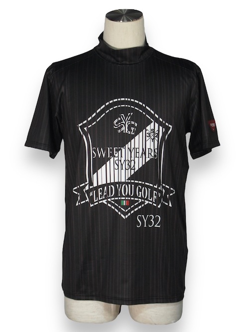 40%OFF ��å��ͥå�T����� STRIPE SHADOW MOCK SHIRTS SYG-23SUM-05 BLACK SY32 by SWEET YEARS GOLF �����磻�����ƥ��ȥ��Х����������ȥ��䡼�������