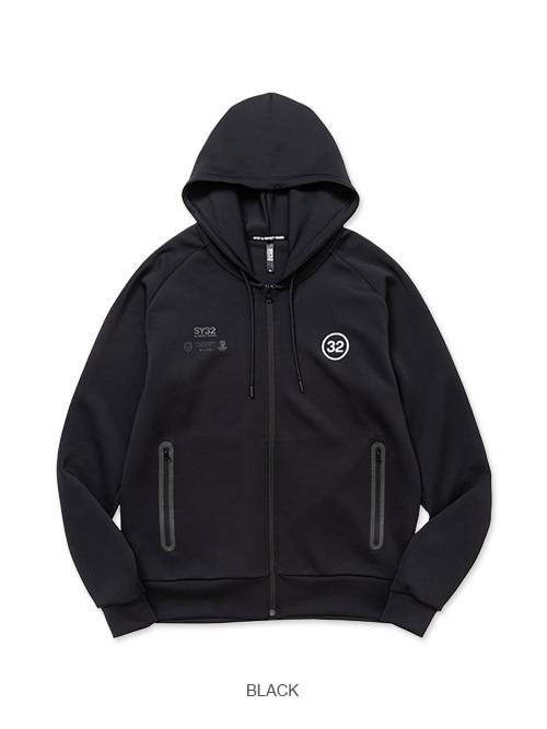 ZIP�ա��ǥ��� DOUBLE KNIT EMBROIDERY LOGO ZIP HOODIE BLACK SY32 by SWEET YEARS �����磻�����ƥ��ȥ��Х����������ȥ��䡼��
