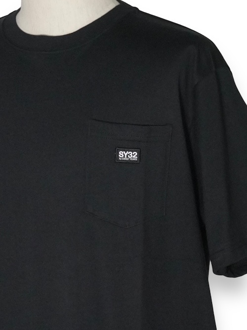 T SEMICIRCLE LOGO POCKET TEE BLACKBLACK SY32 by SWEET YEARS 磻ƥȥХȥ䡼