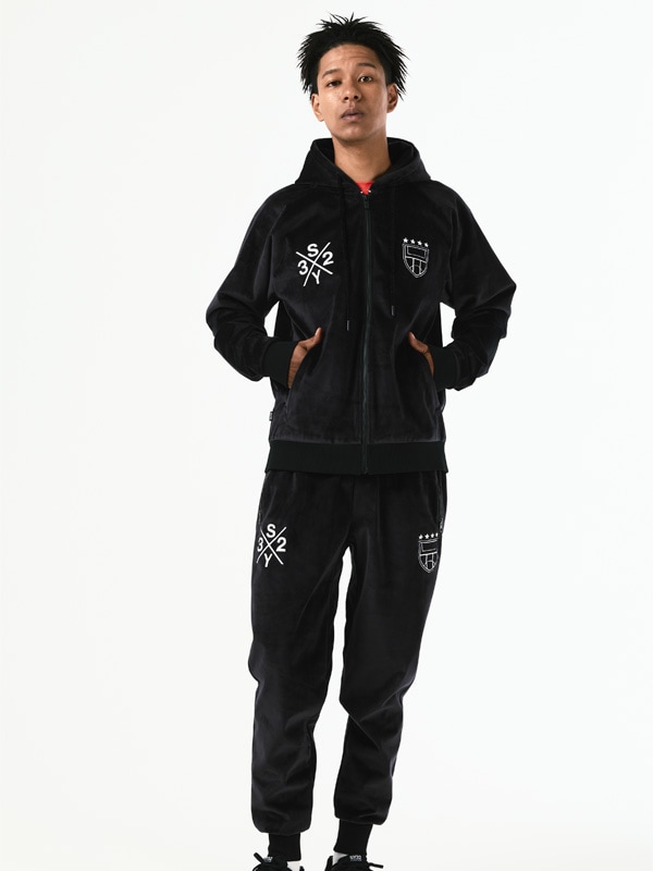 ZIP�ա��ǥ��� VELOUR 3 LAYER ZIP HOODIE BLACK SY32 by SWEET YEARS �����磻�����ƥ��ȥ��Х����������ȥ��䡼��