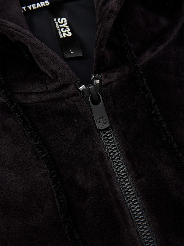 ZIP�ա��ǥ��� VELOUR 3 LAYER ZIP HOODIE BLACK SY32 by SWEET YEARS �����磻�����ƥ��ȥ��Х����������ȥ��䡼��