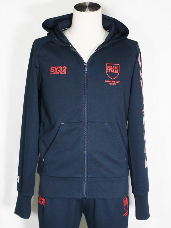 SY32 by SWEET YEARS「SHIELD LOGO ZIP HOODIE」NAVY | トップス