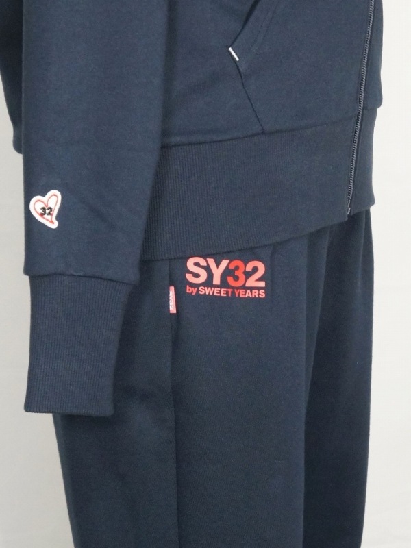 SY32 by SWEET YEARS��SHIELD LOGO ZIP HOODIE��NAVY