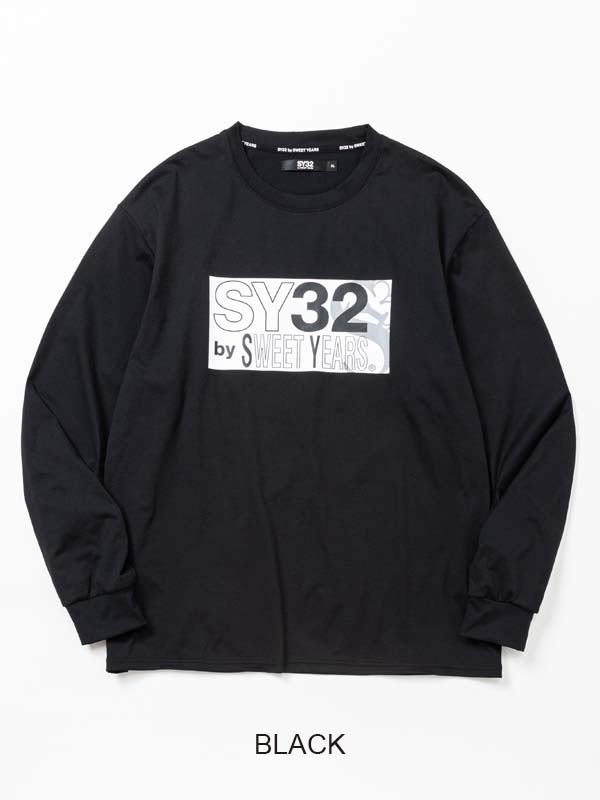ĹµT ֥å SY LOGO MIX LOGO BOX L/S TEE BLACK SY32 by SWEET YEARS