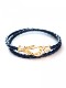 Velvet Lounge CURVED FOOK LEATHER BRACELET (W-TYPE)NAVY